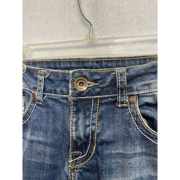 Cowgirl Tuff Womens Jeans Size 28x33 Raw Bottom Bootcut Medium Wash - Picture 2 of 14